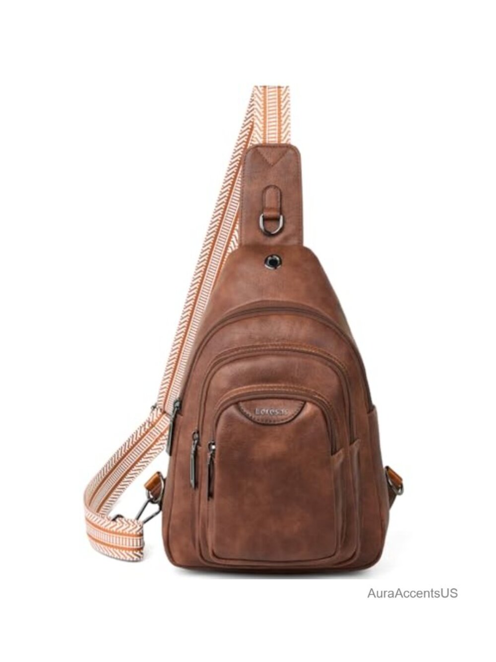 Faux Leather Anti-Theft Crossbody Sling Bag with Adjustable Strap